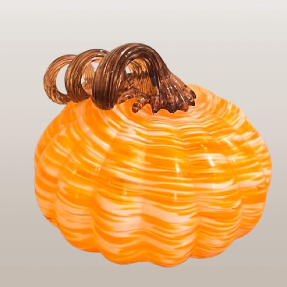 NWT- Glass Hand Blown Pumpkin